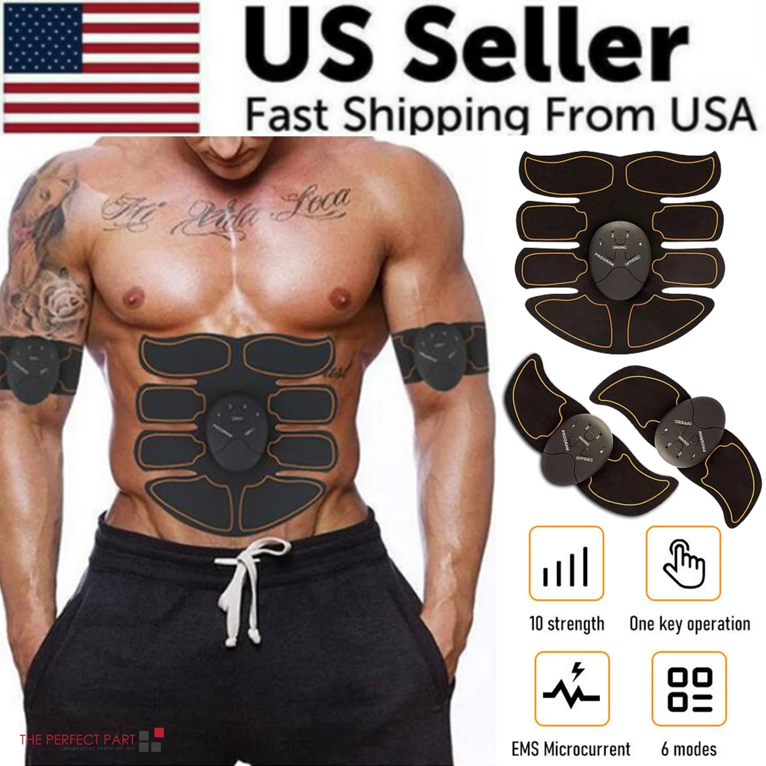 EMS Abdominal Muscle Toning Trainer and Stimulator Fitness Belt