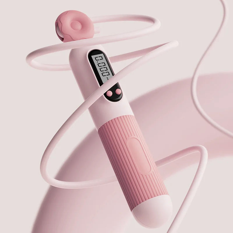 Fitness Exercise Electronic Counting with Countdown Skipping Rope Professional Fat Burning Adult Counting Timed Skipping Rope
