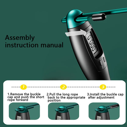 1 Set of Steel Wire Rope Counting Skipping Rope Cordless Weight-Bearing Skipping Rope Weight Loss Fitness Equipment Sports Equip